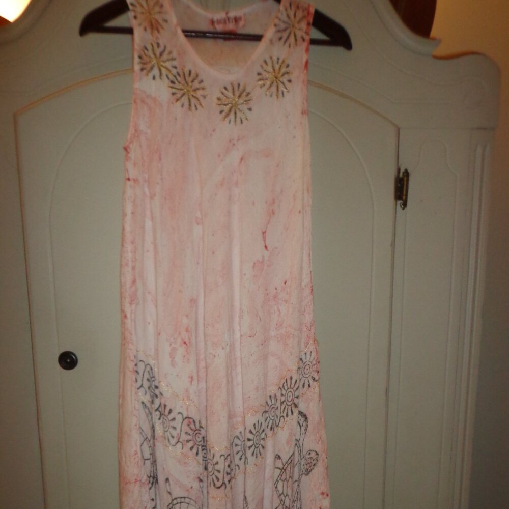 Lovely Jessica Taylor Asymmetrical Maxi Sundress ONE SIZE Sleeveless Scoop Neck